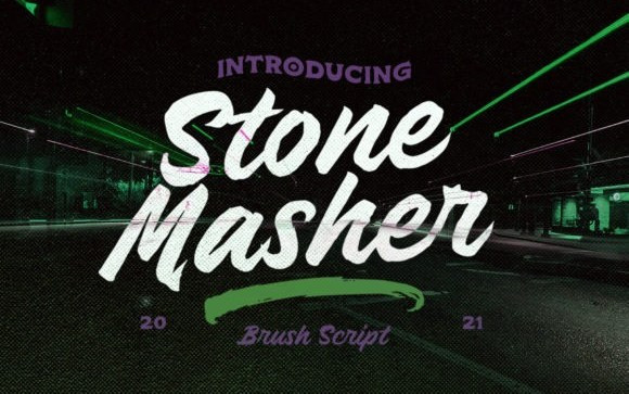Stone Masher Brush Font