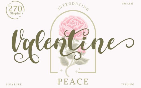 Valentine Peace Calligraphy Font