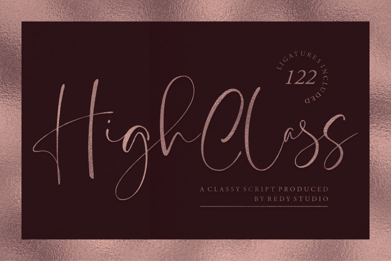 High Class Script Typeface