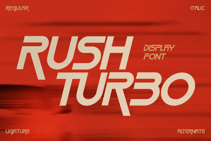 Rush Turbo Sans Serif Font