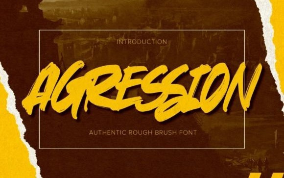 Agression Brush Font