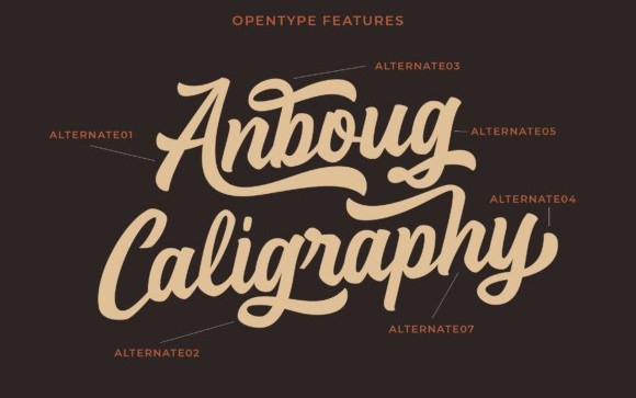 Anboug Script Font