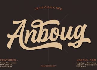 Anboug Script Font