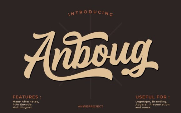 Anboug Script Font