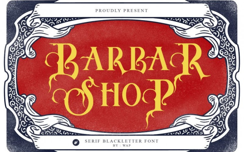 Barbar Shop Display Font