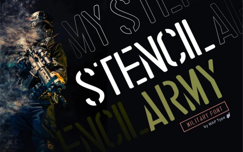 Stencil Army Display Font