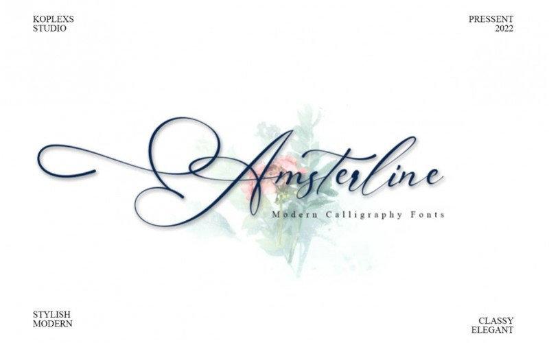 Amsterline Calligraphy Font