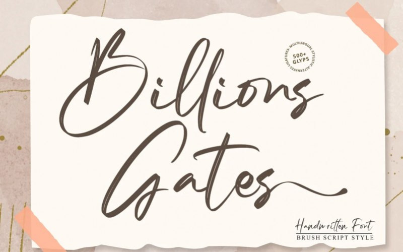 Billions Gates Brush Font