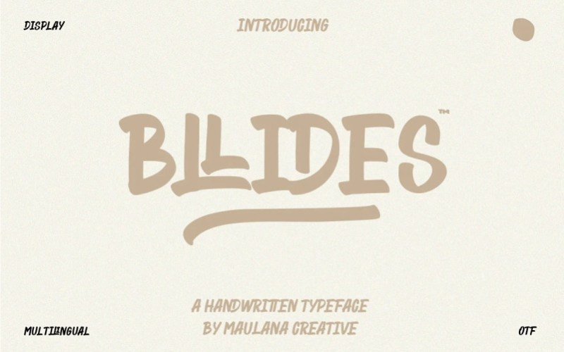 Bllides Brush Font