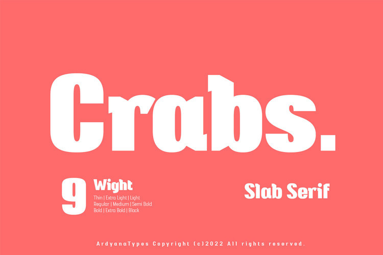 Crabs Slab Serif Font