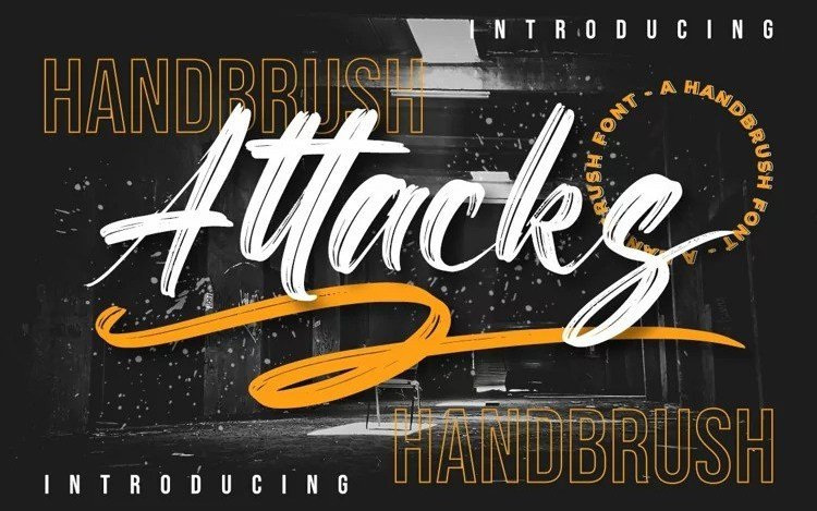 Attacks Brush Font