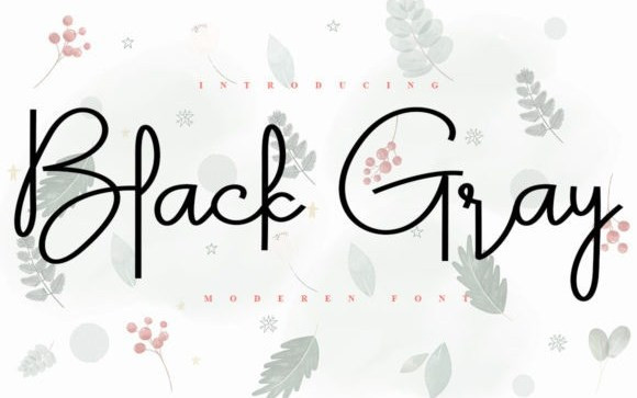 Black Gray Script Font