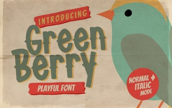 Green Berry Display Font