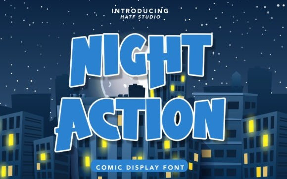 Night Action Display Font