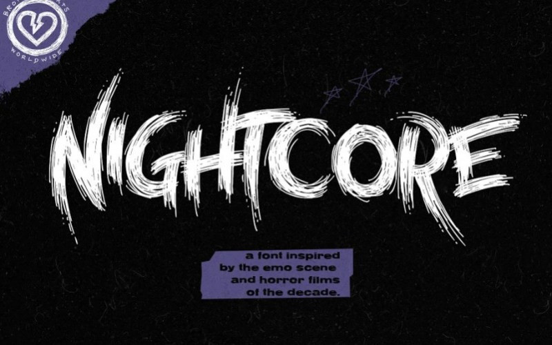 Nightcore Brush Font