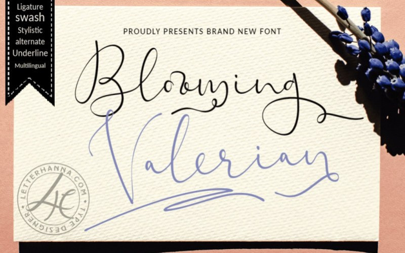 Blooming Valerian Calligraphy Font
