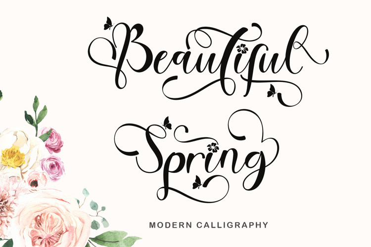 Beautiful Spring Calligraphy Font