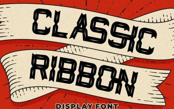 Classic Ribbon Display Font