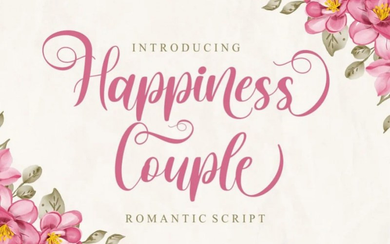 Happiness Couple Calligraphy Font