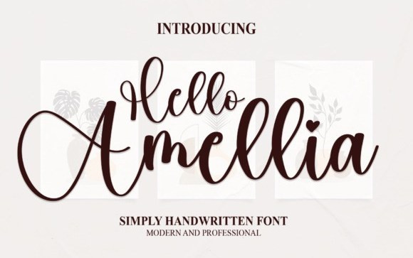 Hello Amellia Calligraphy Font