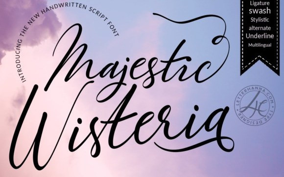 Majestic Wisteria Calligraphy Font