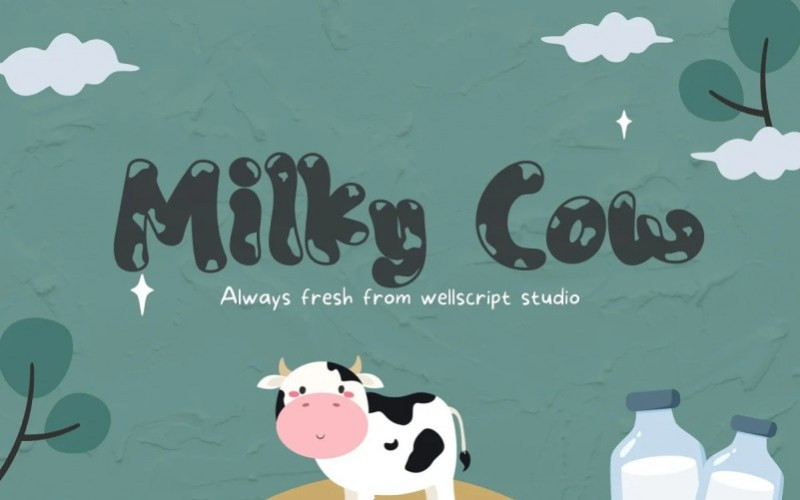 Milky Cow Display Font