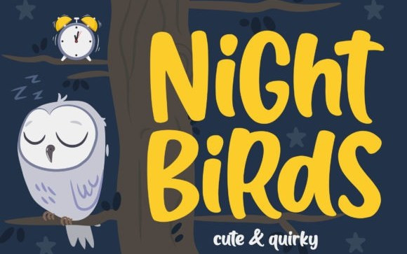 Night Birds Display Font