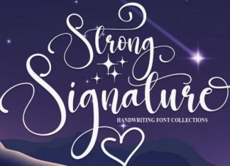 Strong Signature Script Font