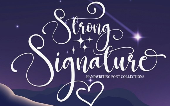 Strong Signature Script Font