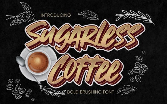 Sugarless Coffee Brush Font