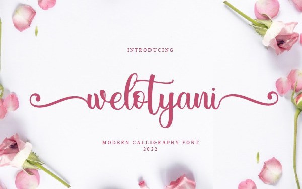 Welotyani Calligraphy Font