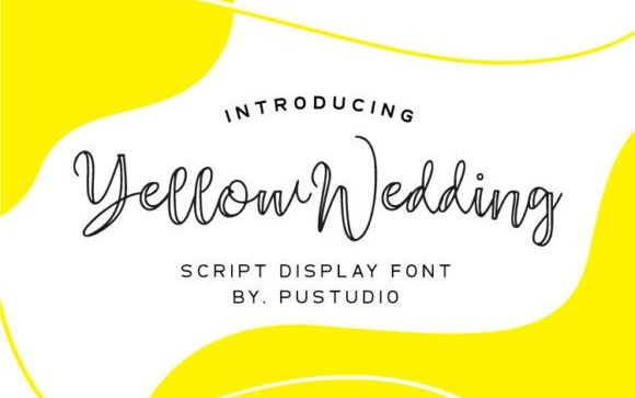 Yellow Wedding Script Font