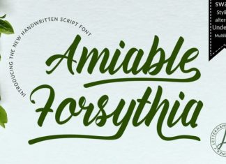 Amiable Forsythia Calligraphy Font