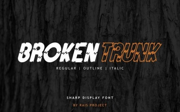 Broken Trunk Display Font