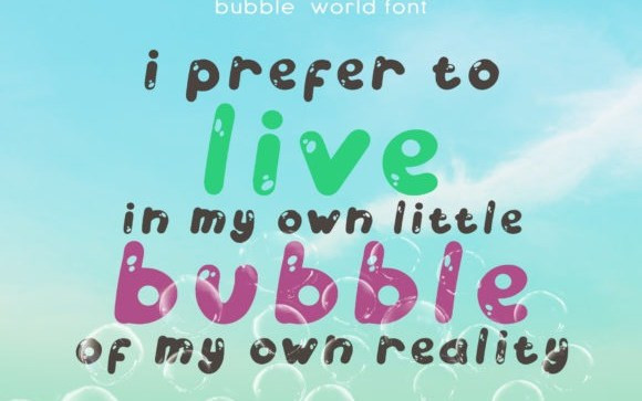 Bubble World Display Font