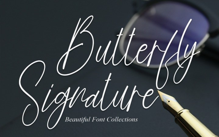 Butterfly Signature Script Font