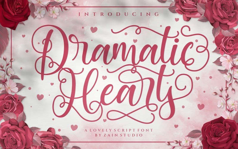 Dramatic Hearts Calligraphy Font