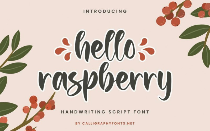 Hello Raspberry Script Font