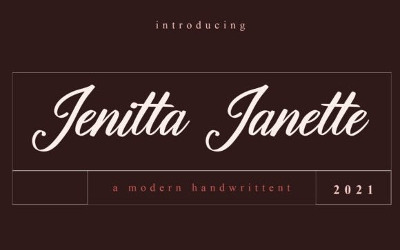 Jenitta Janette Calligraphy Font