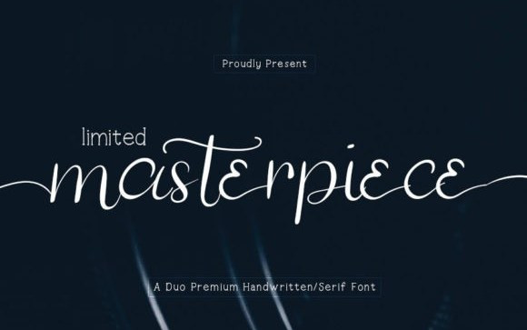 Limited Masterpiece Calligraphy Font