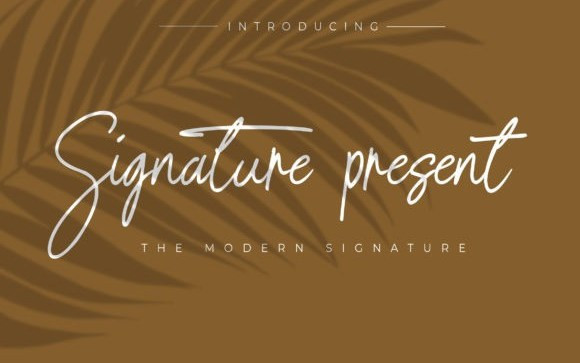 Signature Present Handwritten Font