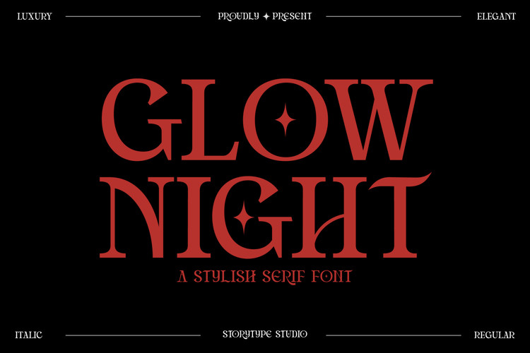 GLOW NIGHT Serif Font