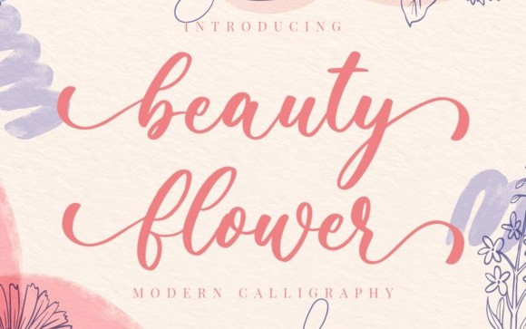 Beauty Flower Calligraphy Font