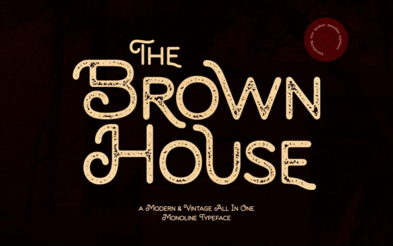 Brown House Stamp Display Font