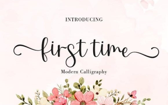 First Time Calligraphy Font