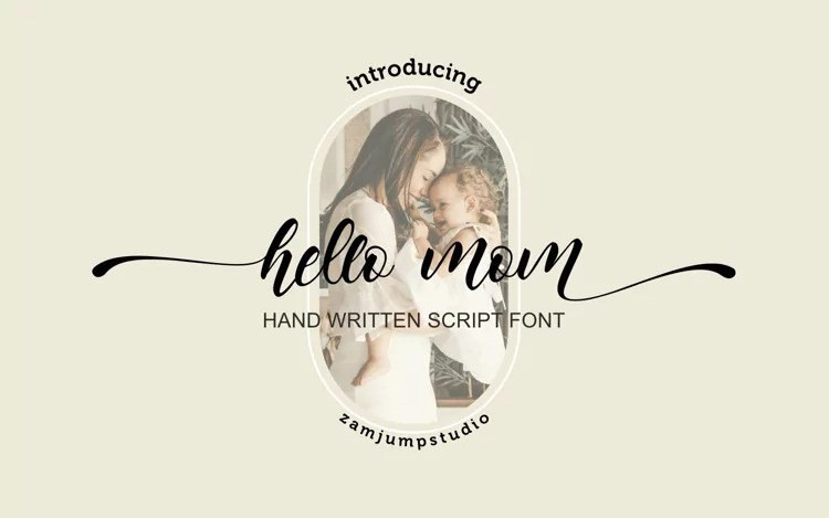 Hello Moms Calligraphy Font