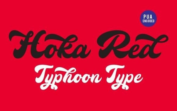 Hoka Red Script Font