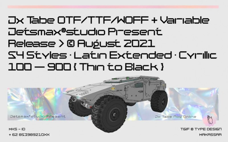 Jx Tabe Techno Display Font