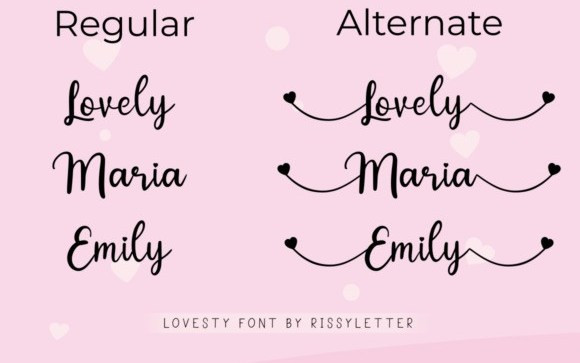 Lovesty Calligraphy Font