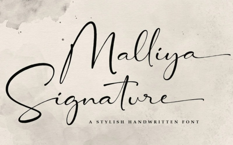 Malliya Signature Handwritten Font